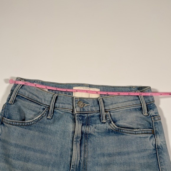 MOTHER The Hustler Ankle Undone Hem Jeans Light Wash Distressed  Sz 27 - Picture 7 of 12